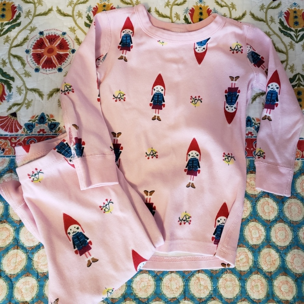 Hanna andersson kitty long johns pajamas 80